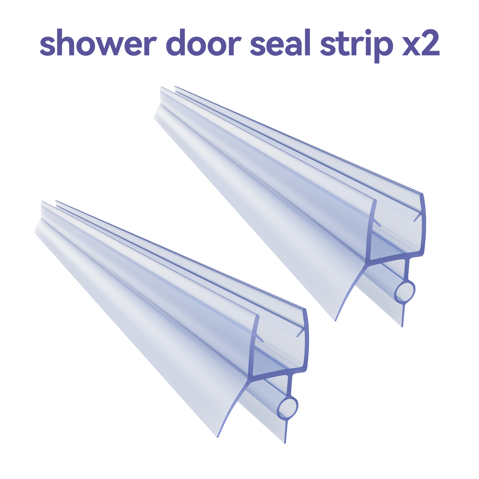 2 PCS Frameless Shower Door Bottom Seal Stop Shower Sweep with Drip Rail 36"L