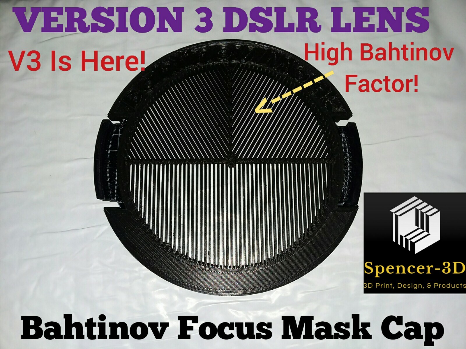 90mm Thread DSLR Camera Lense Bahtinov Mask CAP (VERSION THREE MODEL)