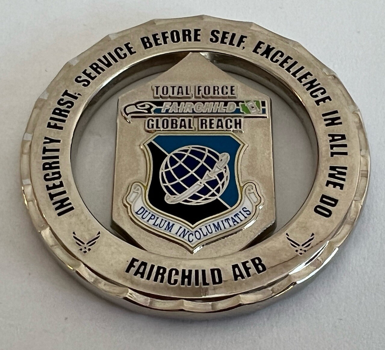 USAF Fairchild AFB Challenge Coin Presented By Command Chief Total Force