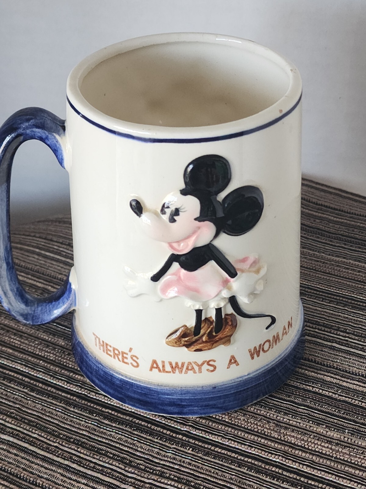 Enesco Walt Disney  Mickey Minnie Mouse Woman Behind Great Man Ceramic mug