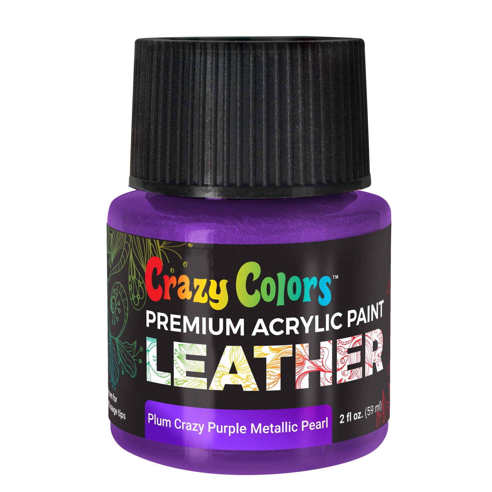 Plum Crazy Purple Metallic Pearl Acrylic Leather Shoe Paint, 2oz, Sneakers, Bags