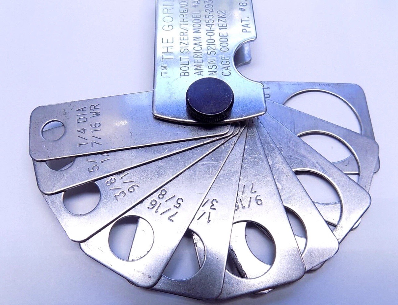 Gorilla A98 SAE Bolt Sizer-Thread Pitch Gauge Metal
