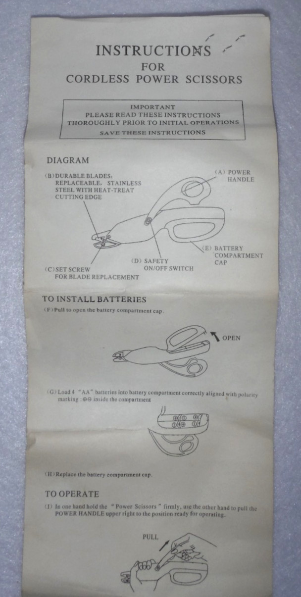 Vintage Power Scissors Replacement blades
