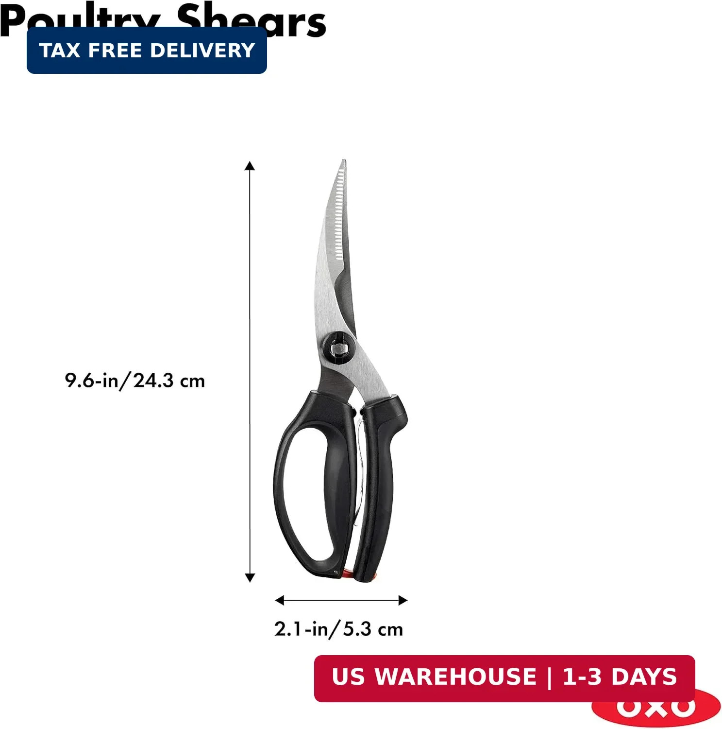 OXO Good Grips Spring-Loaded Poultry Shears, Black