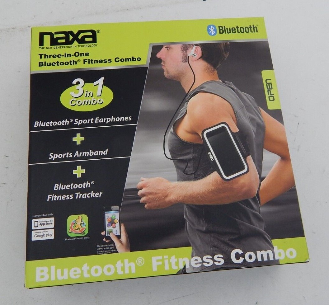 Naxa NE-946 3-in-1 Bluetooth Fitness Combo Earphones Armband Tracker