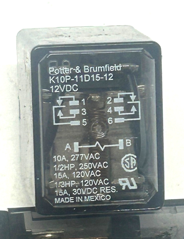 Potter & Brumfield K10P-11D15-12 12vdc  Relay Lot of 2 New
