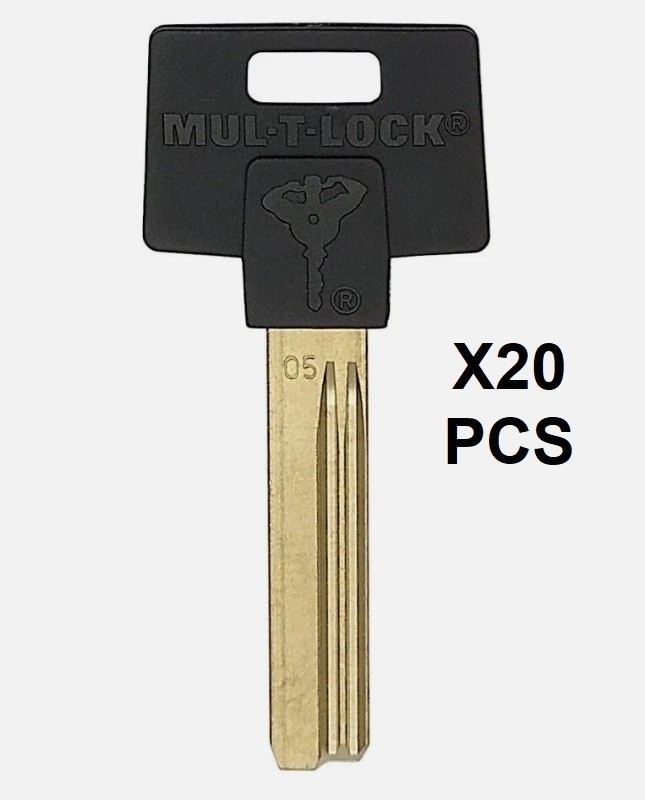 20 X ORIGINAL MUL-T-LOCK KEY BLANKS  005 KEYWAY 05