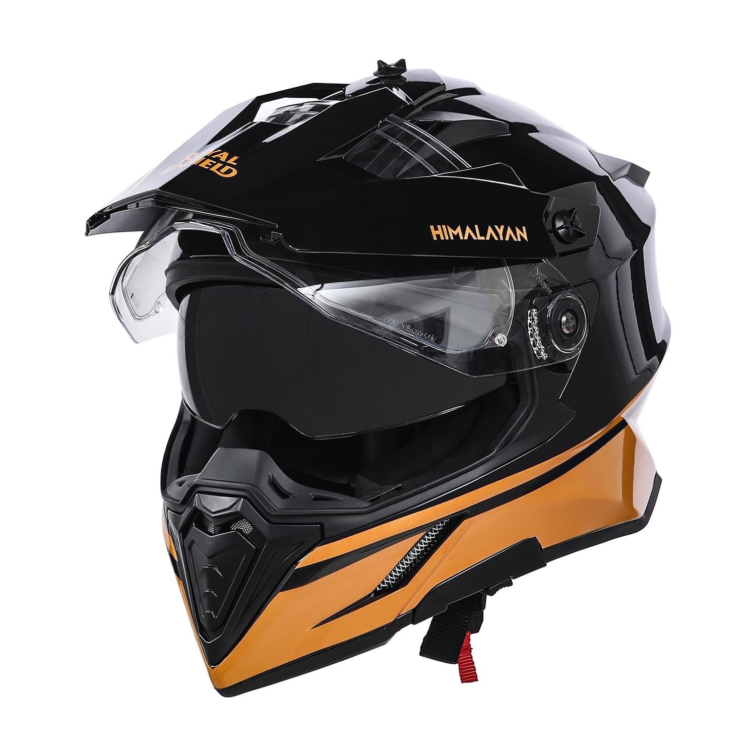 ROYAL ENFIELD OPTIMUS DS STRIPE FULL FACE BLACK AND GOLD HELMET