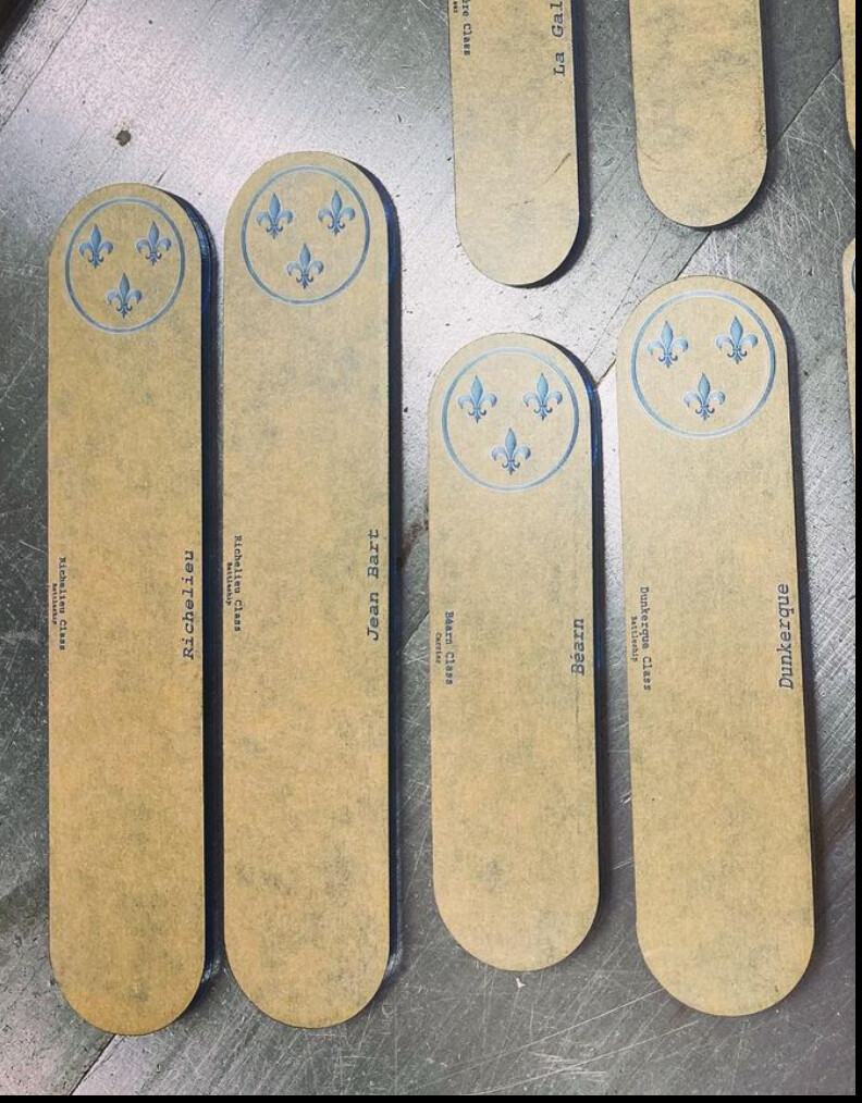 WWII Ship Bases 1/1800 Blue Acrylic Custom Set