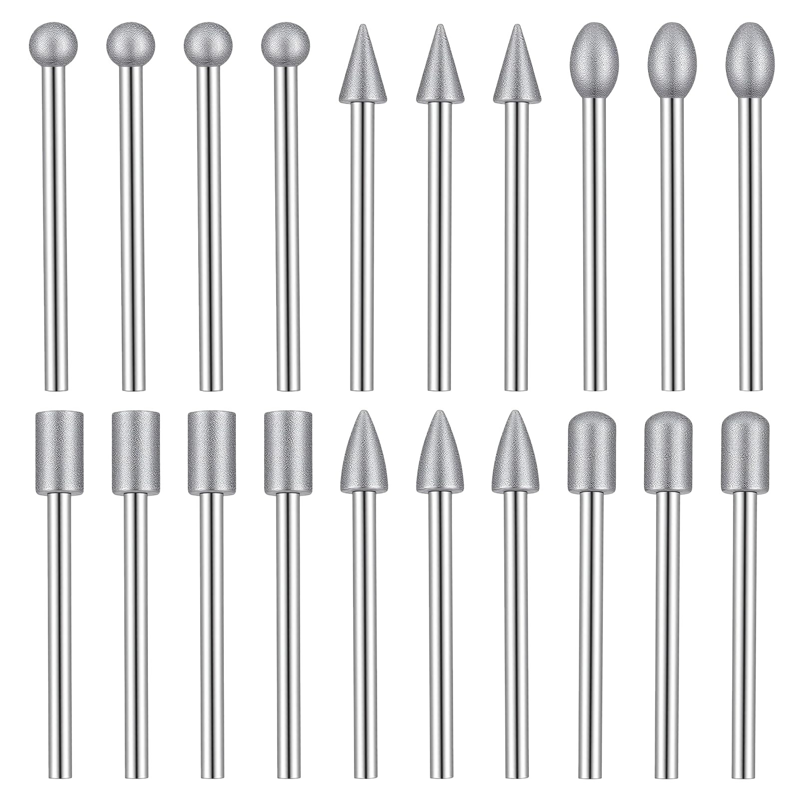20Pcs 120 Grit Diamond Bits Set, 1/8 Inch Shank, Sturdy Diamond Engraving Bit...