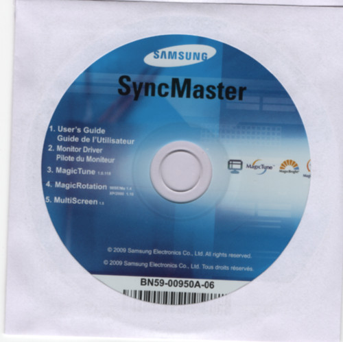 Samsung SynchMaster Monitor User's Gude Drivers Magic Utilities CD-ROM (2009)