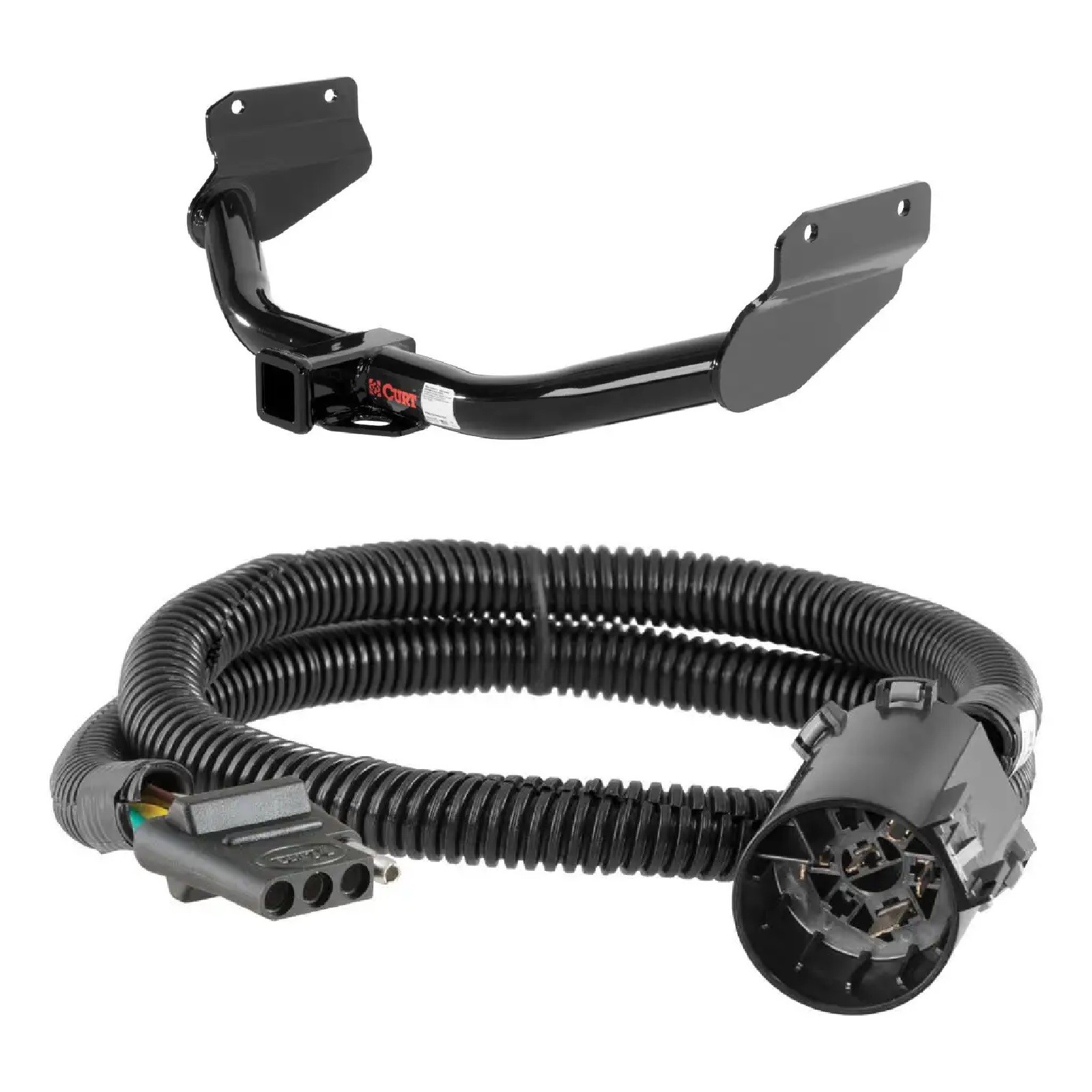Curt Class 3 Trailer Hitch & OE 4-Way Flat Socket for Durango Grand Cherokee WK