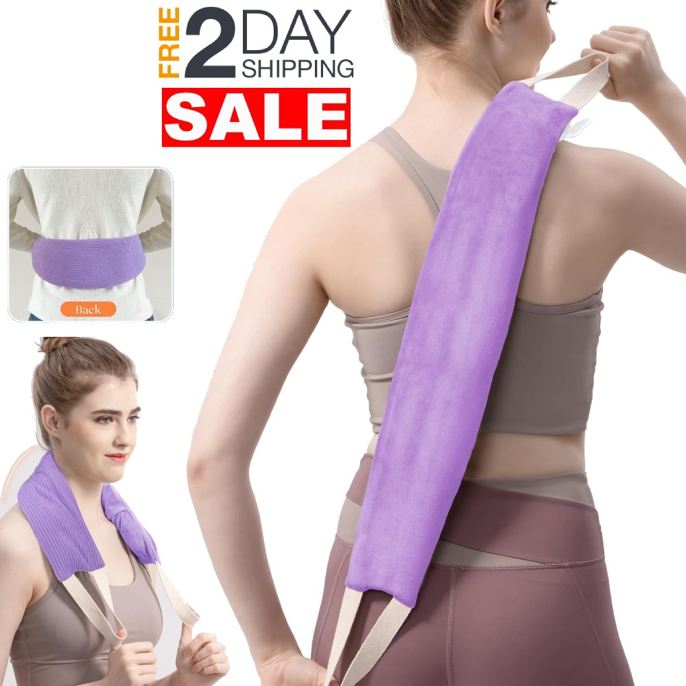 Purple Microwavable Neck And Shoulders Heating Pad 22 Inch Long For Pain Relief