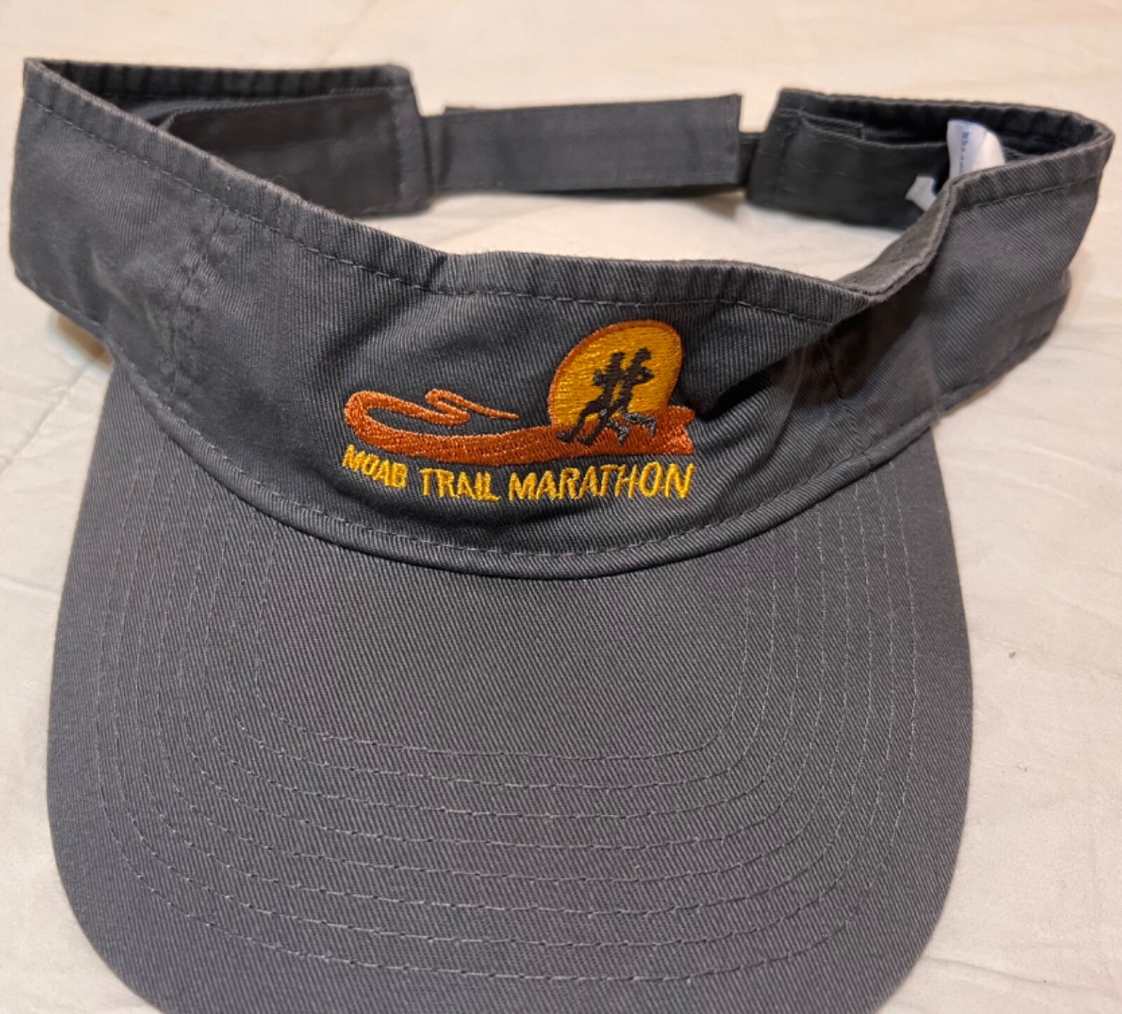 Moab Trail Marathon Visor Hat Cap Gray Moab Utah