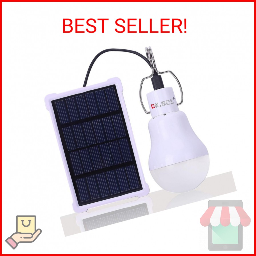 KK.BOL Solar Light Bulb Portable Rechargeable Solar Lamp for Indoor Outdoor Ligh