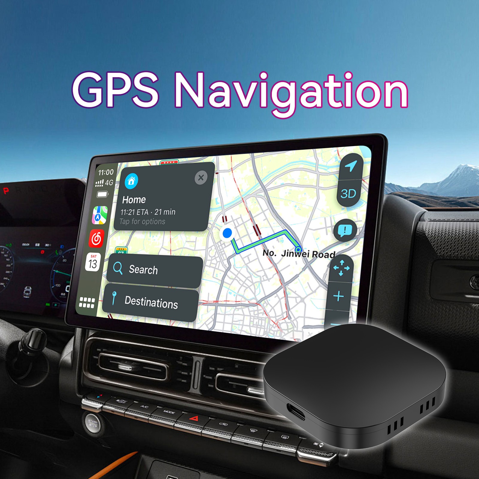 Wireless CarPlay AI box Android Auto WIFI Adapter Converter w/Netflix YouTube