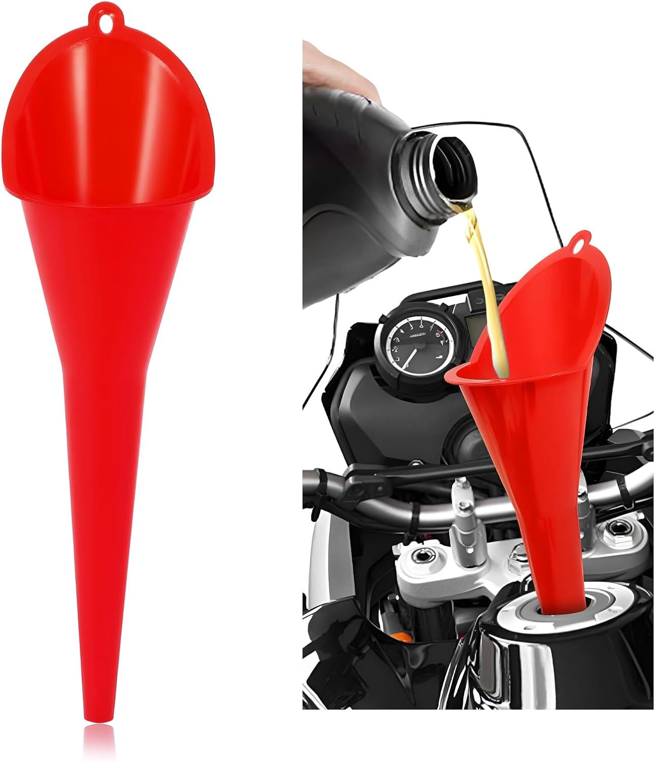 Long Neck Oil Funnel Plastic Automotive Fuel Water Pour Spout Tool