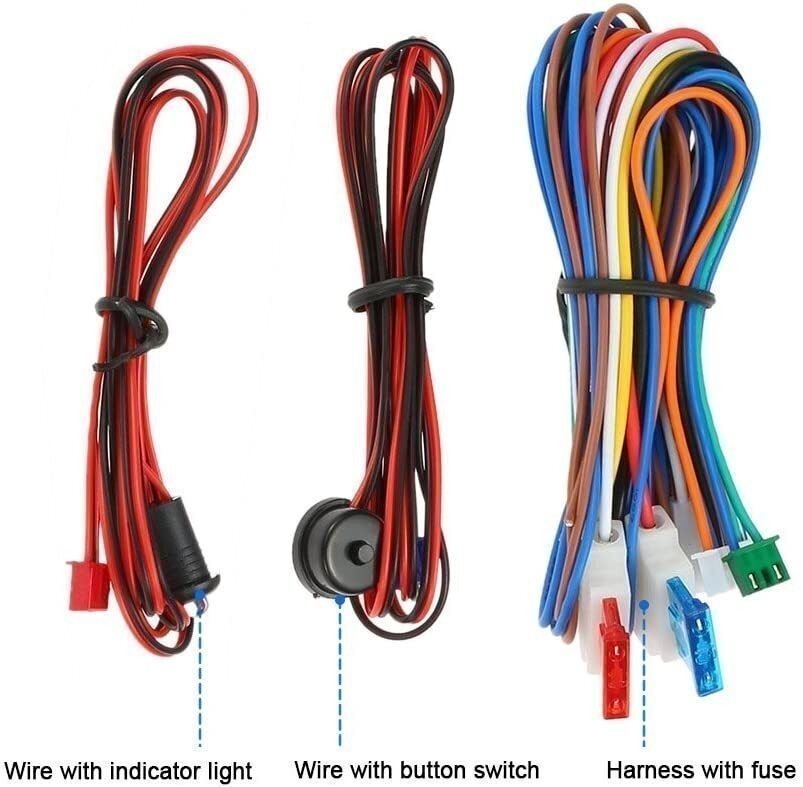 Universal Auto Car Alarm Security System 12V Keyless Entry Engine Start With Key