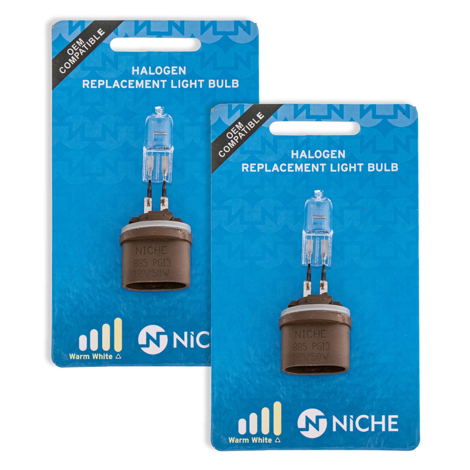 NICHE 885 Headlight Bulb for Can-Am Ski Doo MiniZ Arctic Cat 2 Pack