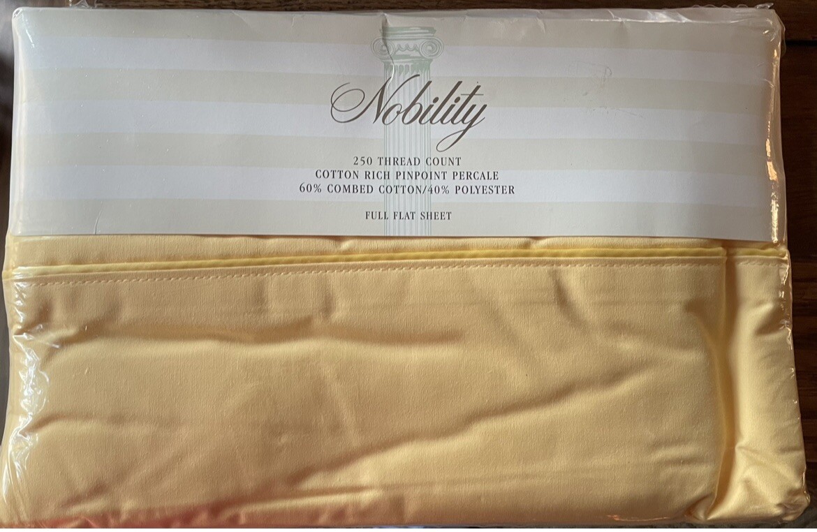 Sheet Nobility NEW Jonquil Full Flat 250 Thread Cnt Cotton Rich Pinpoint Percale