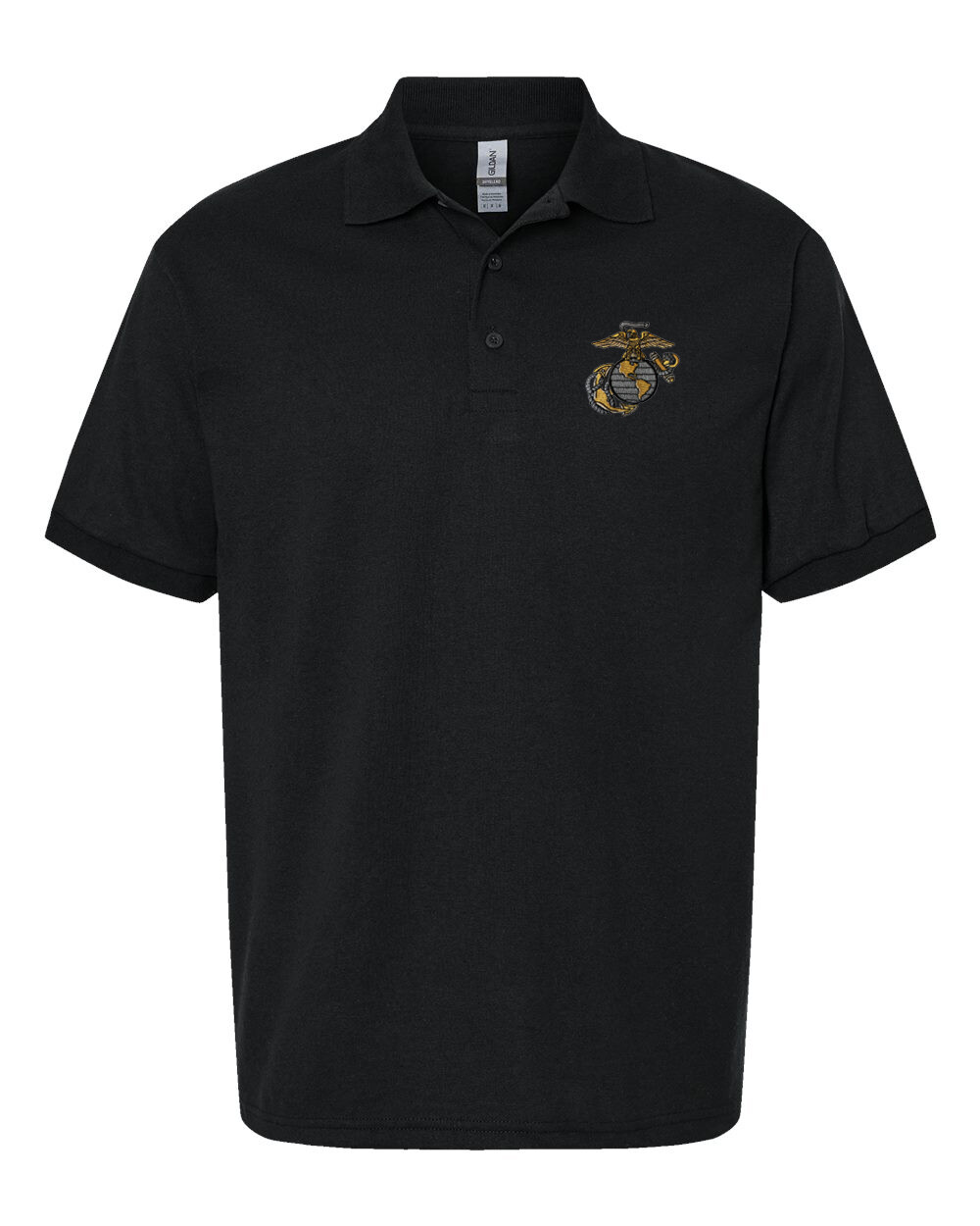 USMC Eagle Globe Anchor EGA Polo Shirt - Black - Officially Licensed -All Sizes