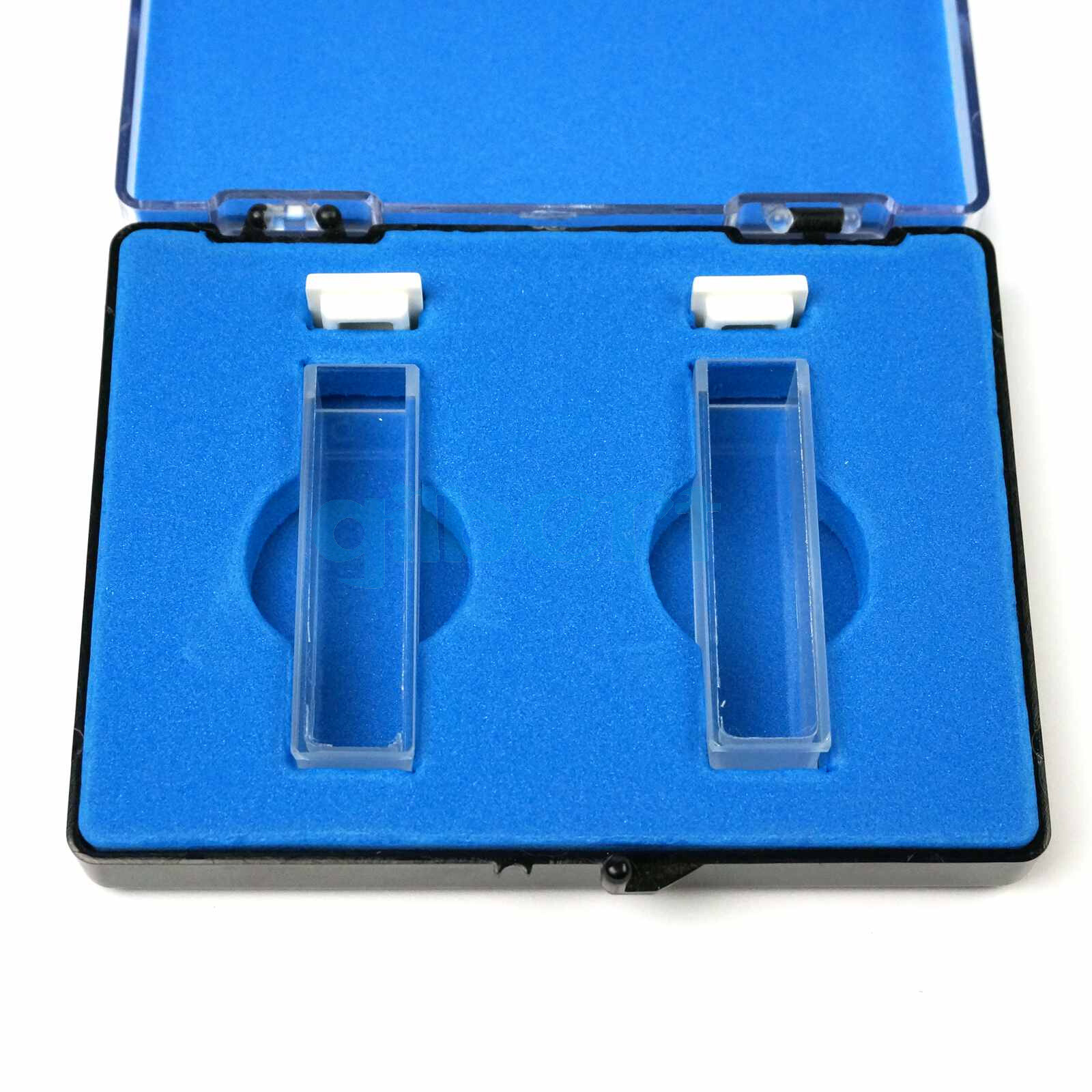 A Box of 2pcs 10mm Path Length JGS1 Quartz Cuvette Cell & Lid Spectrophotometers