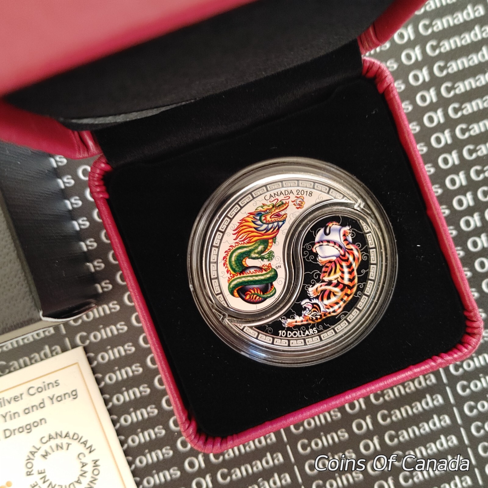 2018 Canada $10 Silver Coin Black White Yin + Yang Tiger + Dragon #coinsofcanada