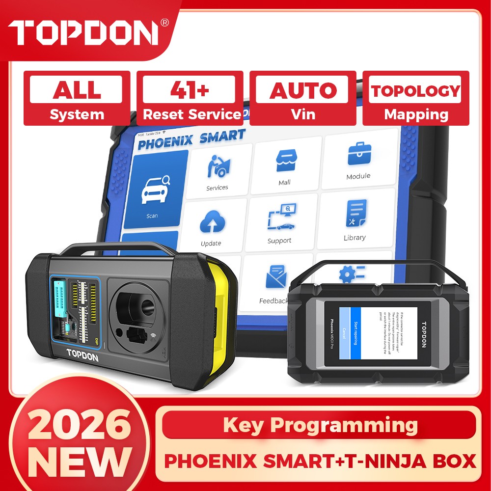 2026 TOPDON Phoenix Smart + T-Ninja Box All-in-1 Bundle ECU Programmer IMMO Key