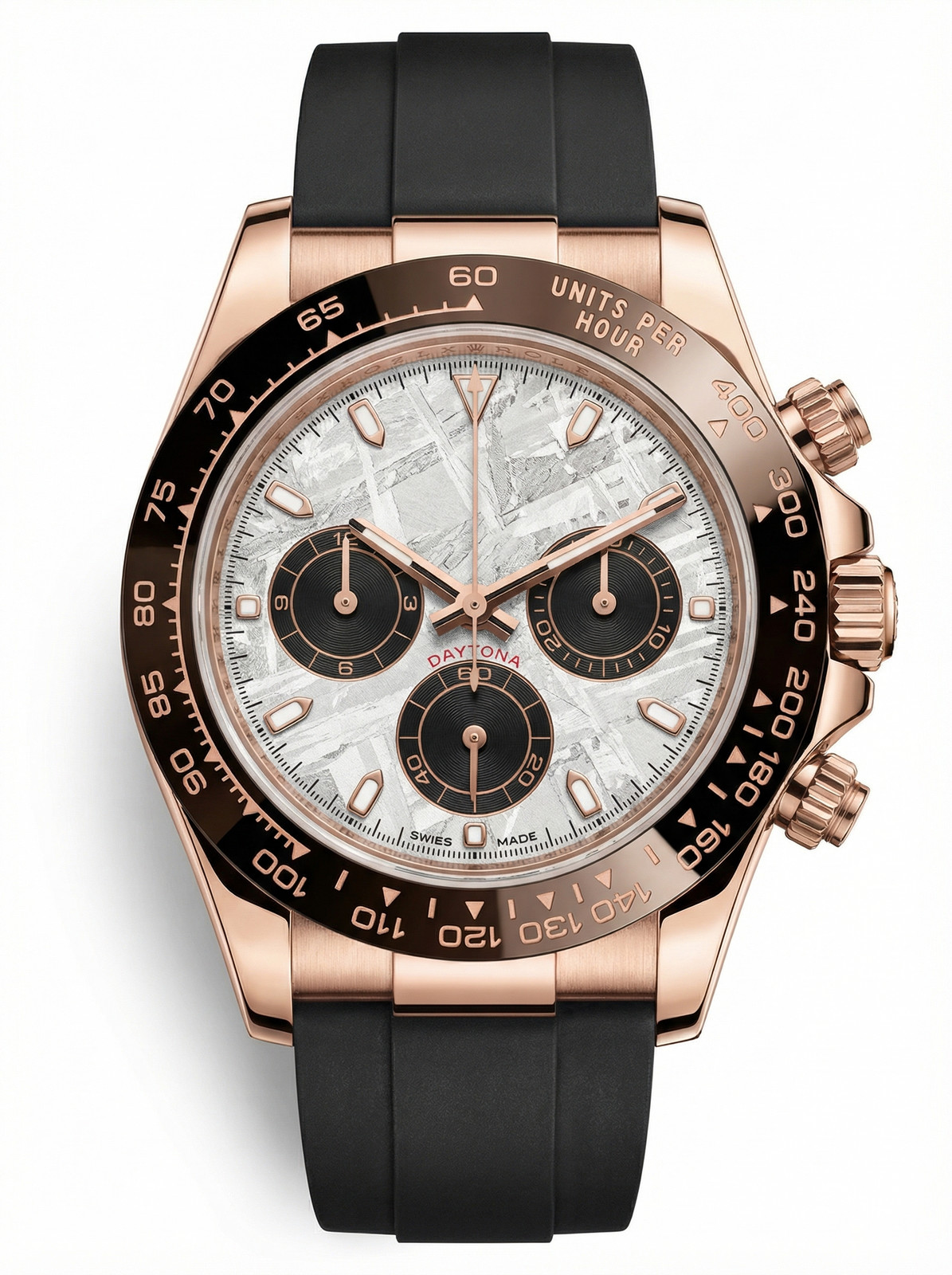 Tona Mod – Two-Tone Rose Gold · White Panda Dial – 40mm – Chronograph