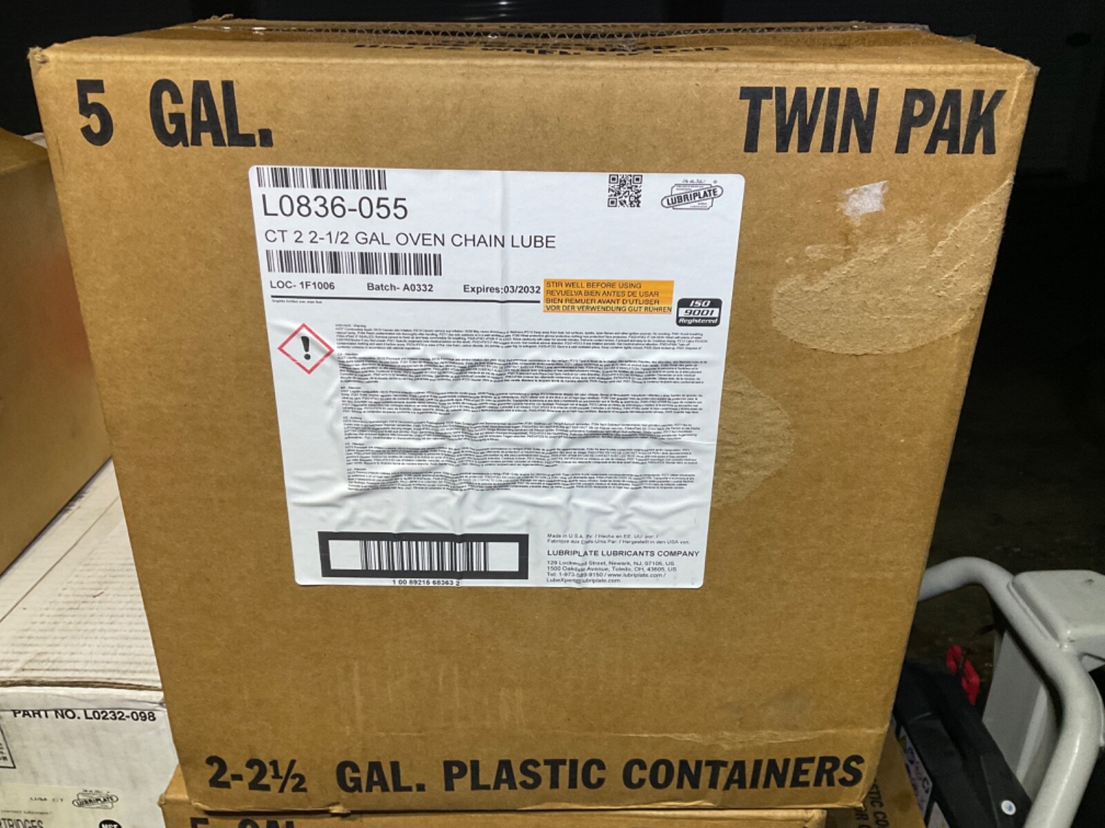 NEW 5 Gallons of Lubriplate L0836-055 Oven Chain Lubricant, 2/2½ Gal Jugs