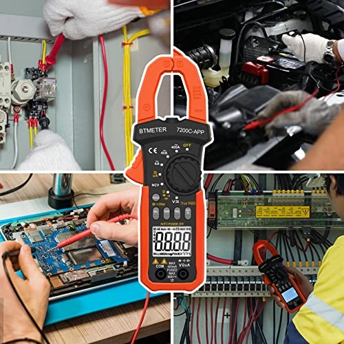 Digital Clamp Meter Multimeter, Auto 400A AC/4000uA DC Current + Bluetooth