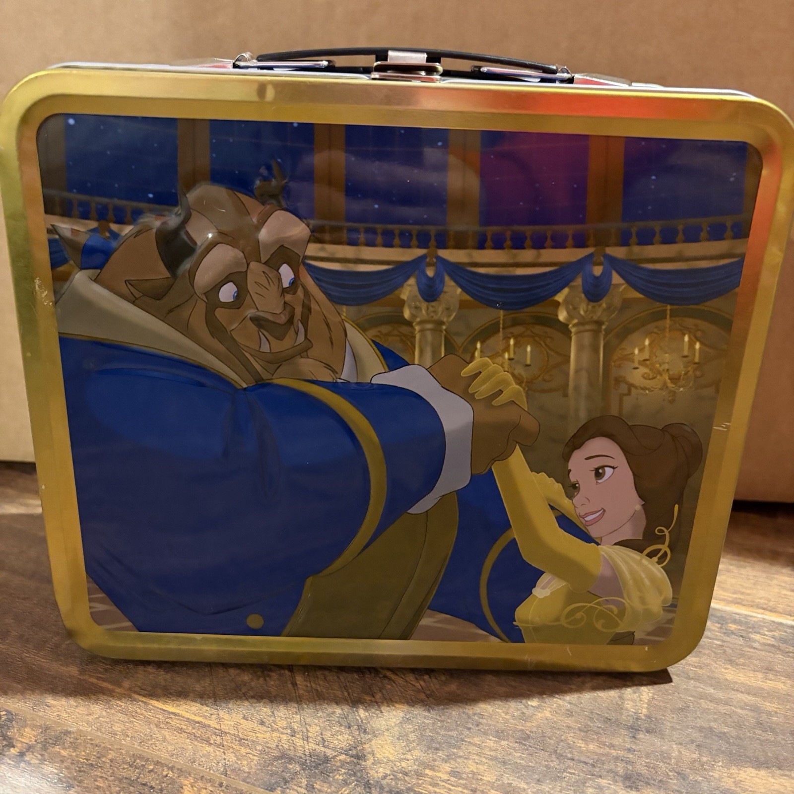 Loungefly RARE Metal Tin Beauty and The Beast Lunch Box Pail Ballroom Scene