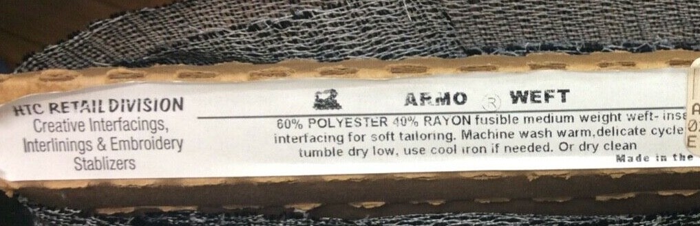 HTC BLACK ARMO WEFT- 25"W-- 2 YARD INCREMENTS