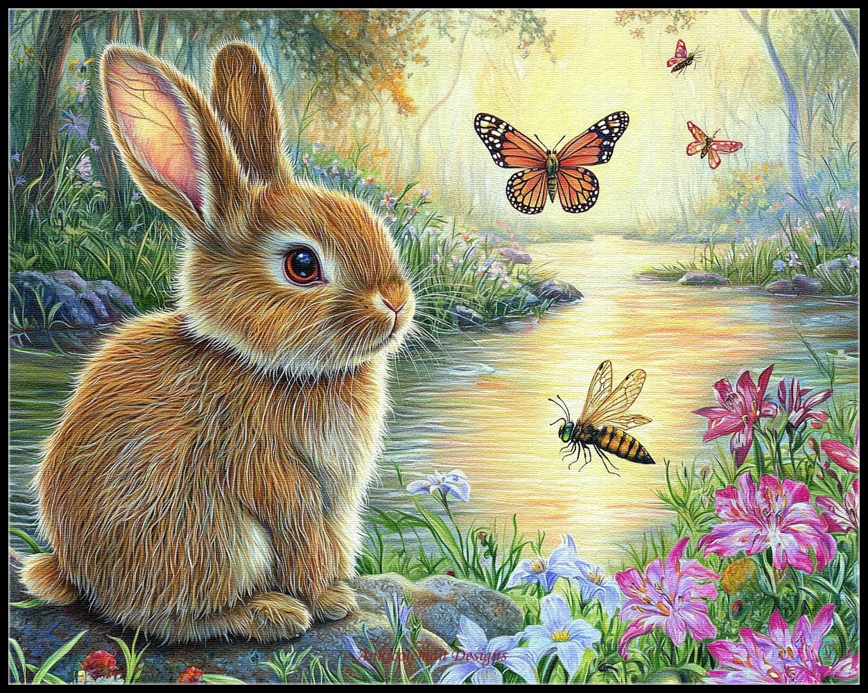The Hum of Summer - DIY Chart Counted Cross Stitch Patterns Needlework DMC Color