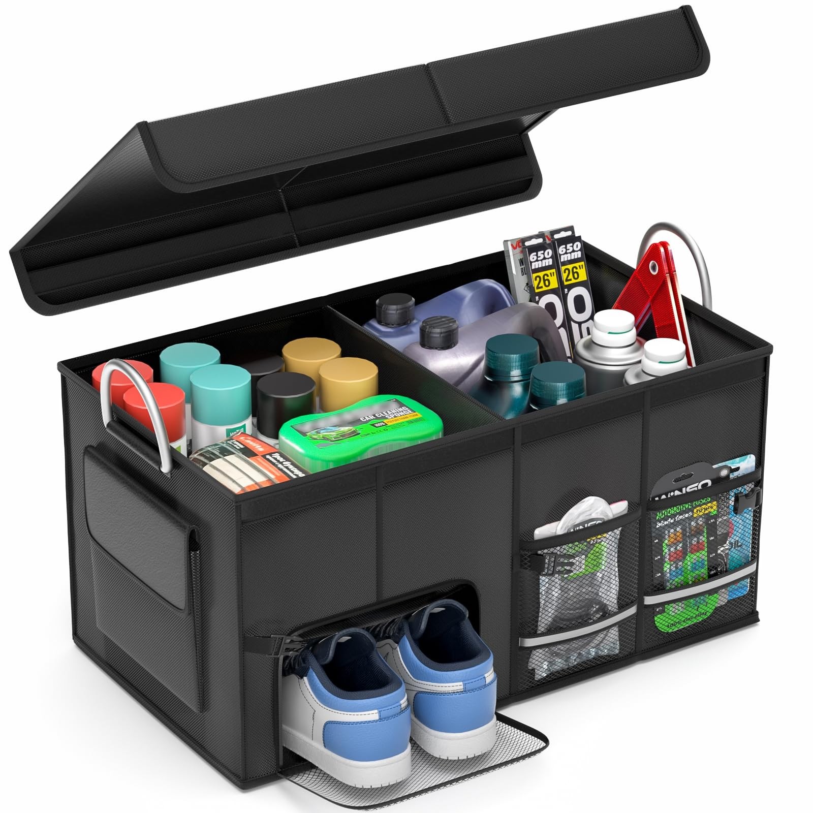 Car Trunk Organizer for SUV 50L Caddy Golf with Lid Black