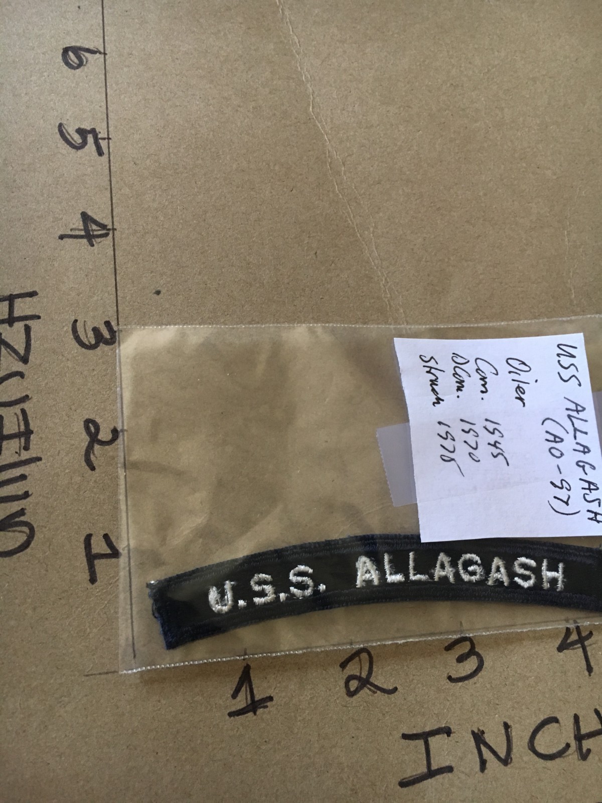 US NAVY SHOULDER STRIP TAB *** rocker *** Patch USS Allagash