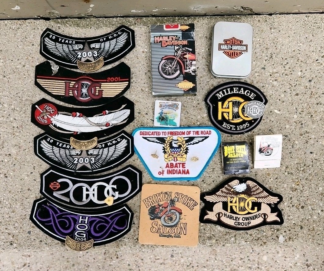 Lot of 9 Harley-Davidson HOG & Lion Rocker Award Patches NEW Motorcycle
