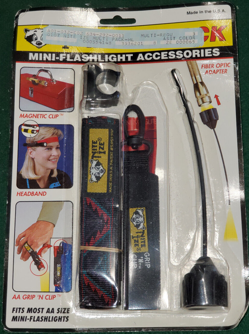 Nite Ize Mini Maglite Utility Pack Fiber Optic Head Band Utilty Grip NOS