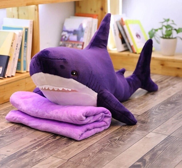 Big Giant Shark Skin 39" Pillow Case Stuffed Animal Plush Toys Doll Kids Gifts
