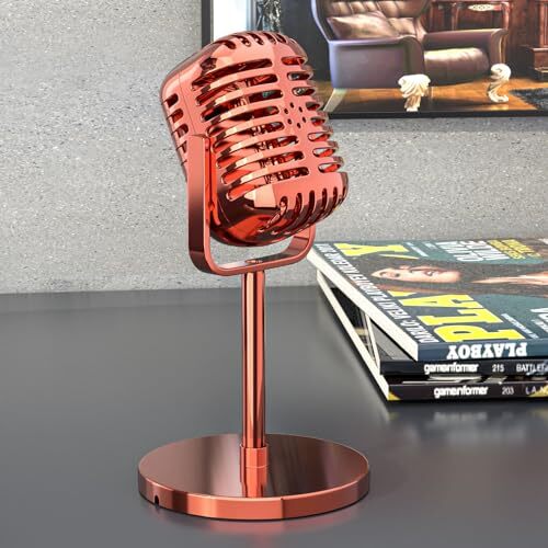 Microphone Vintage Look Retro Plastic Fake Microphone with Stand