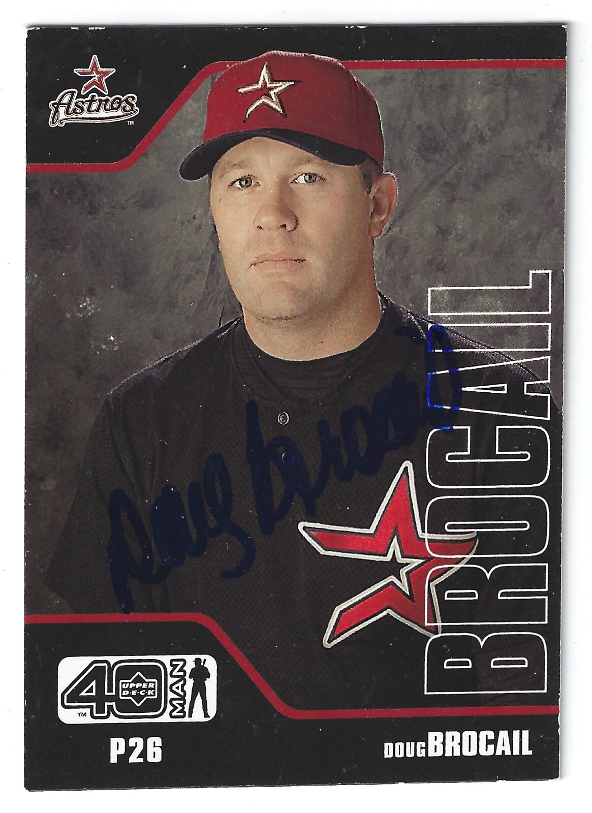 DOUG BROCAIL HOUSTON ASTROS SIGNED 2002 CARD DETROIT TIGERS TEXAS RANGERS PADRES
