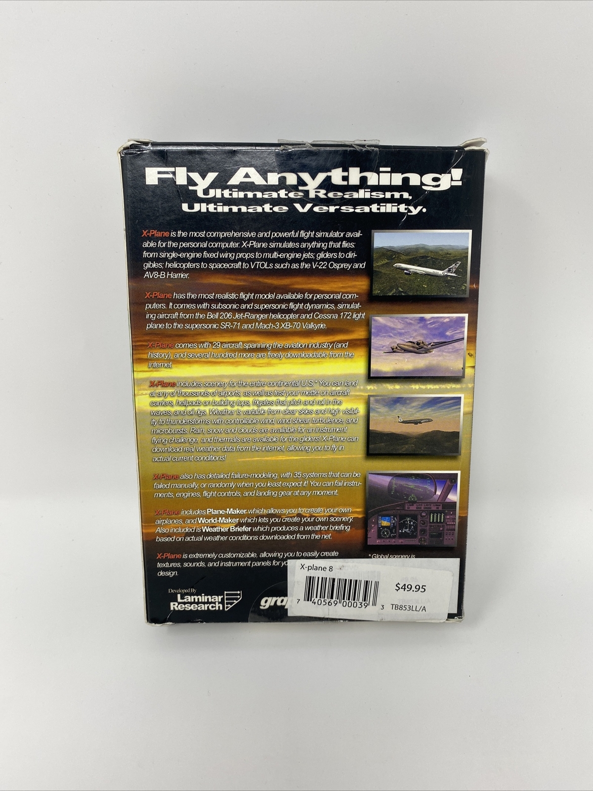 X-PLANE 8 Flight Simulator Mac OS X Graphsim Entertainment X Plane