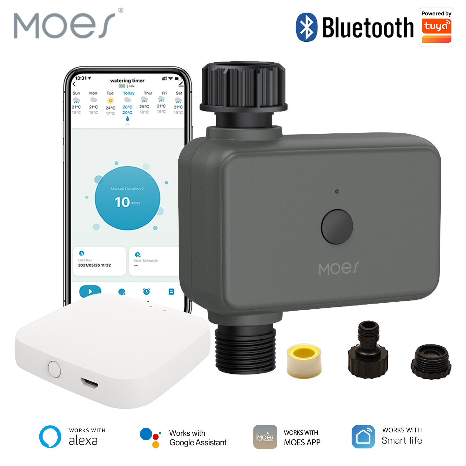 MOES BLE Smart Sprinkler Water Irrigation Timer IP55 For Garden Hose APP Control