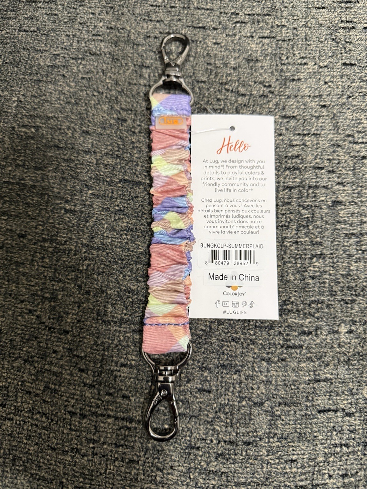 Lug Bungee Key Clip Summer Plaid