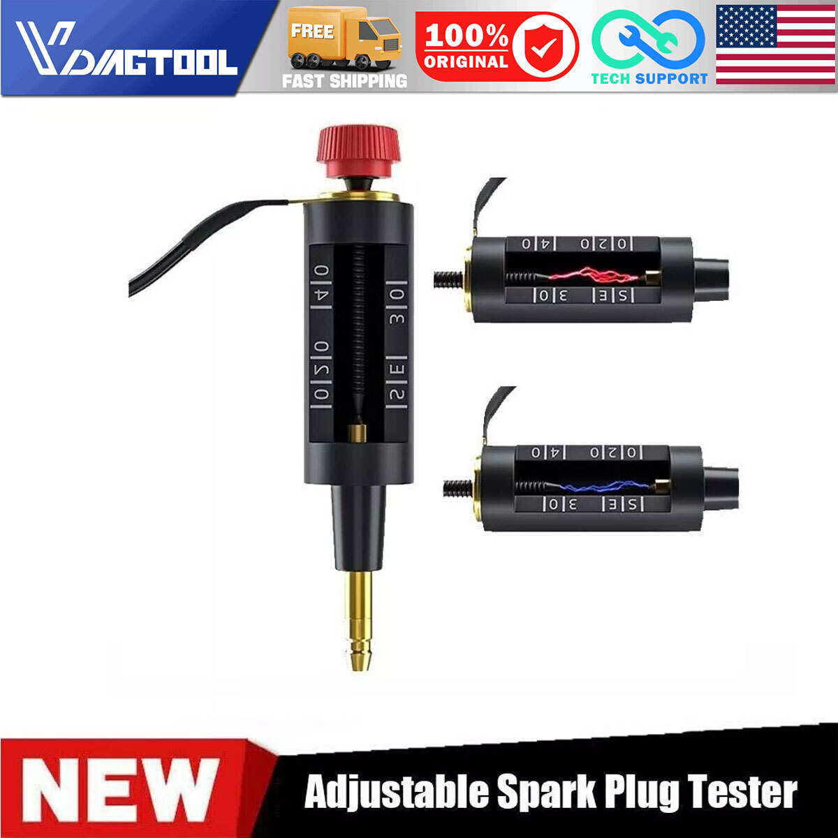 In Line Spark Plug Tester High Energy Ignition Coil Engine Auto Diagnostic Tool