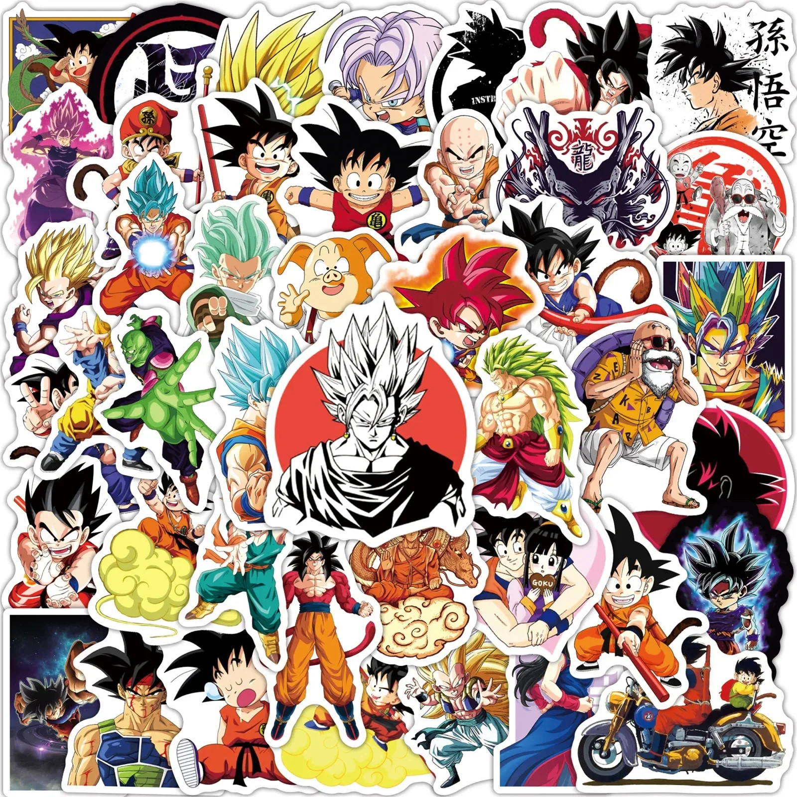 Dragon Ball Z Stickers 50 Pack Random Assortment DBZ Dragon Ball Sticker Set