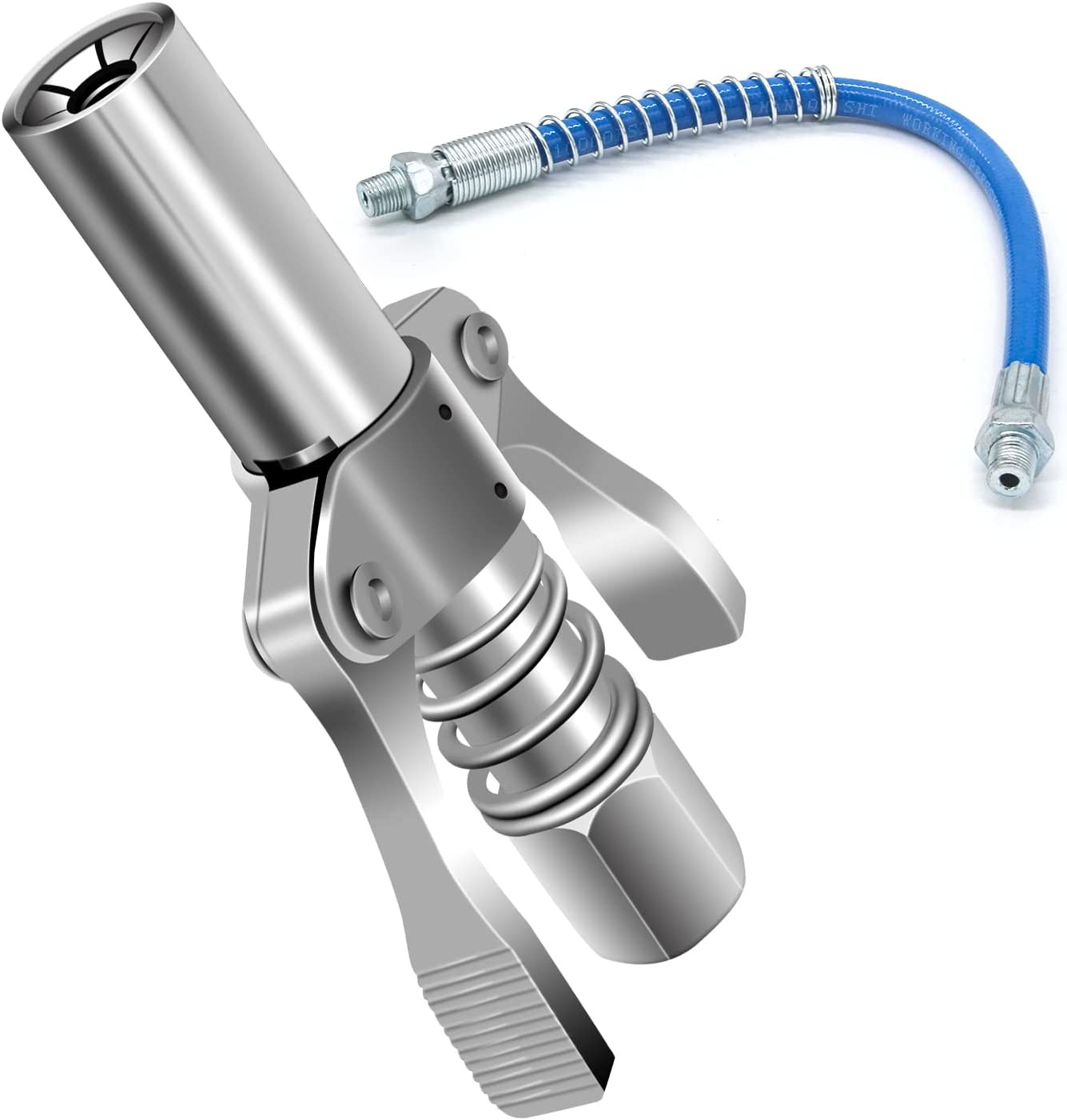 12000 PSI Grease Gun Coupler Quick Release Dual Handle Grease Gun Tip 40Cm Hose