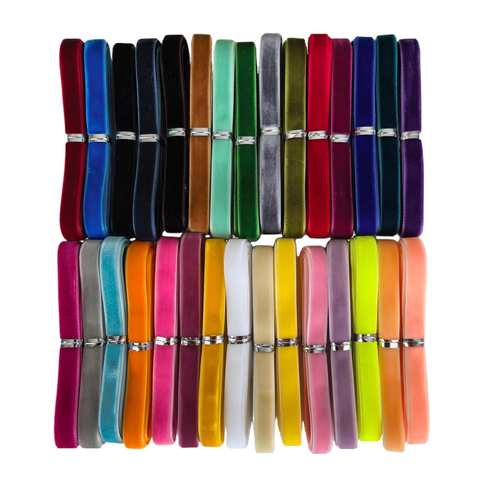 Chenkou Craft 30 Yards 3/8" Velvet Ribbon Total 30 3/8"(10mm), Multicolored