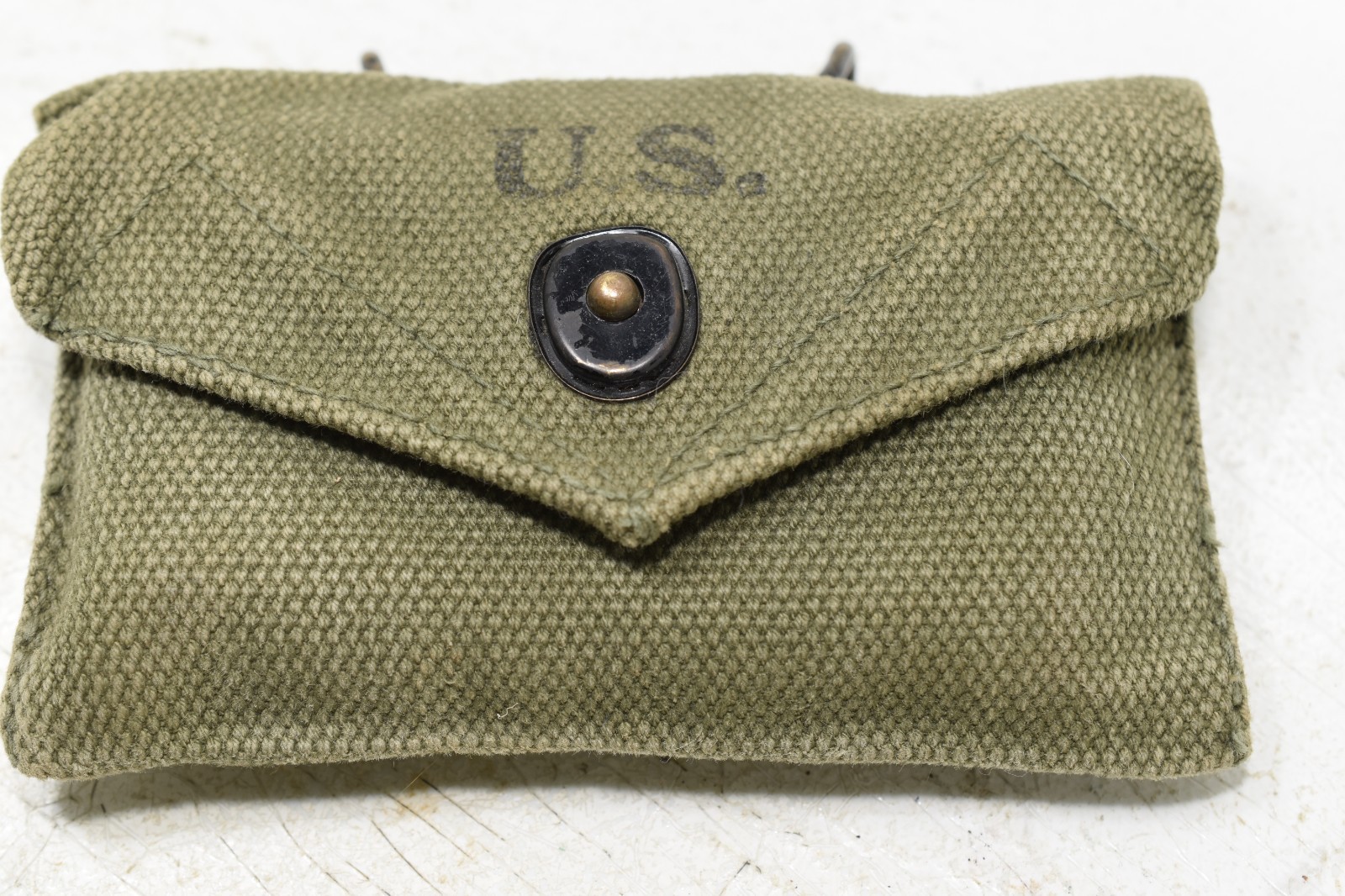 Vintage US Military Canvas Pouch 5-1/2"X3" Green