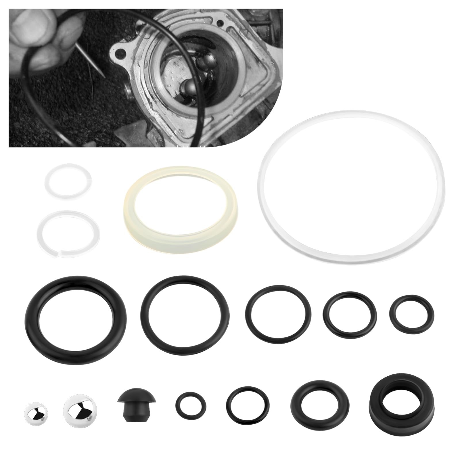 16PCS Floor Jack Repair Sealing Tool Kit,3 Ton 1.58*1.58*0.21 inch, Black
